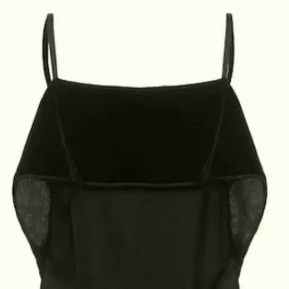 Helmut Lang Layered velvet and sateen camisole